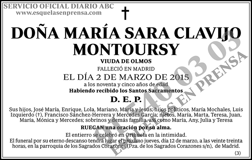 María Sara Clavijo Montoursy